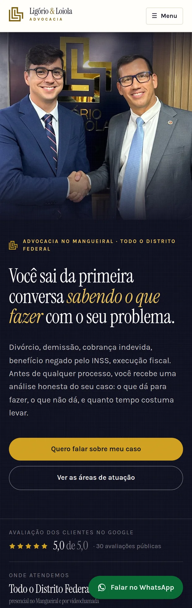 Versão para celular de Ligório e Loiola Advocacia