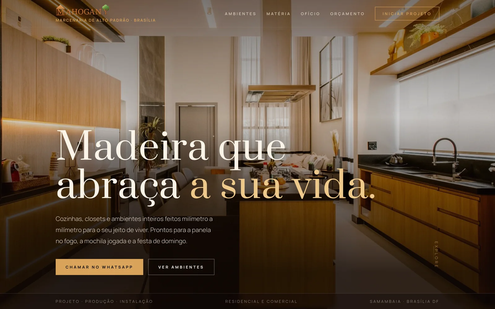 Página inicial de Mahogany Marcenaria para computador