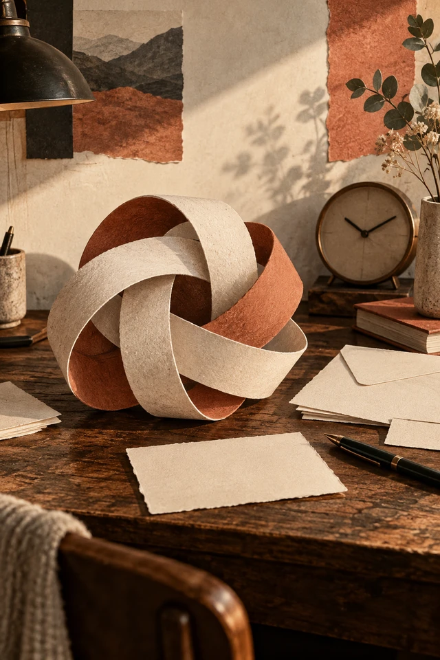Colagem editorial de nós de papel, cartas em branco, mesa para conexões de trabalho em enfermagem.